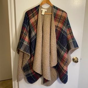 Plaid Open Front Poncho/Wrap 🍁🍂
